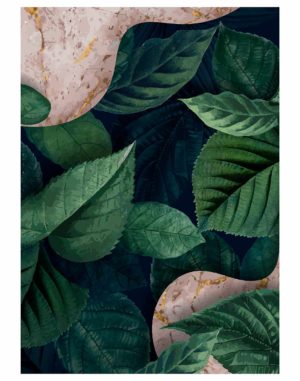 Leafy-background-with-fluid-marble-welcome-board