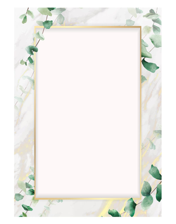 eucalyptus-leaf-with-rectangle-gold-welcome-board
