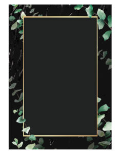 eucalyptus-leaf-with-rectangle-gold-frame-welcome-board