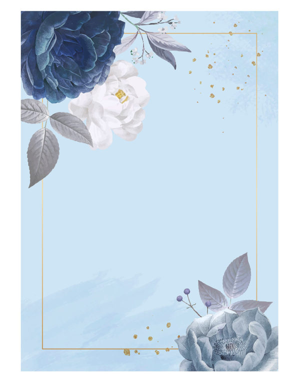 Blue-roses-themed-card-template