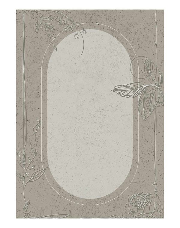 Gray-floral-oval-frame