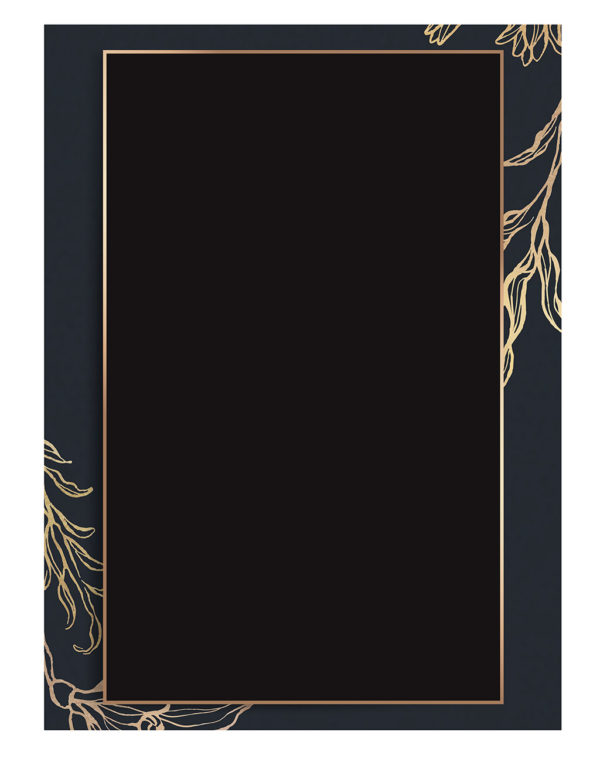 Rectangle-gold-frame-with-floral-outline