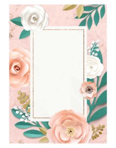 Rectangle-paper-craft-flower-frame-template-illustration