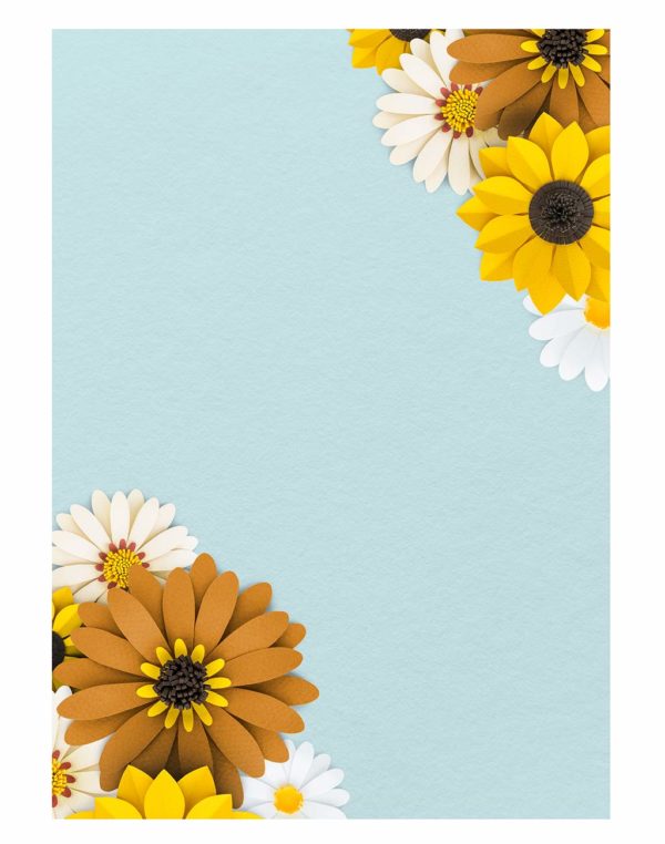 White-and-yellow-paper-craft-daisy-on-blue-background