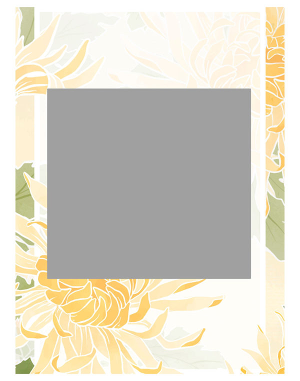 Hand-drawn-chrysanthemum-selfie-frame